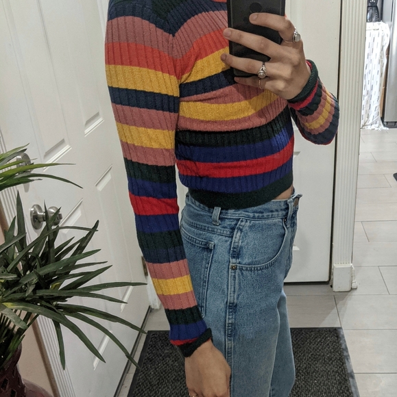 Cropped multi colored sweater - Picture 5 of 8